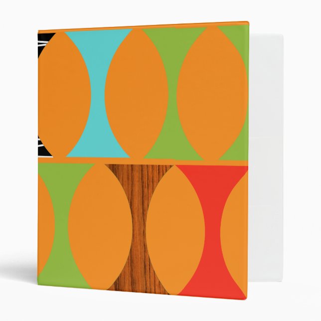 Mid Century Modern Orange Pattern Binder (Front/Inside)