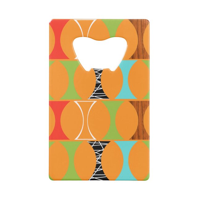 Mid Century Modern Orange Pattern Bottle Opener (Back)