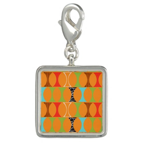 Mid Century Modern Orange Pattern Charm