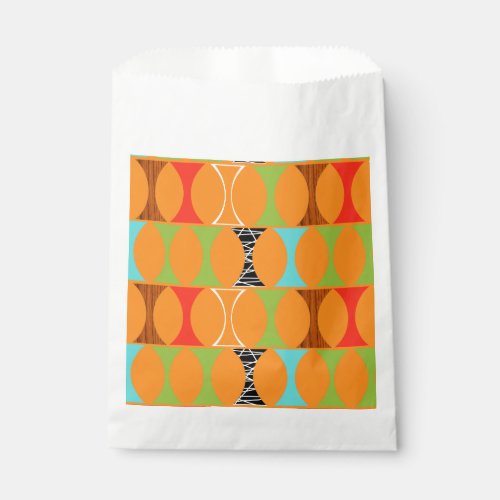 Mid Century Modern Orange Pattern Favor Bags