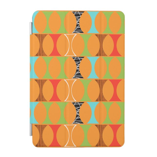 Mid Century Modern Orange Pattern iPad Mini Cover (Front)