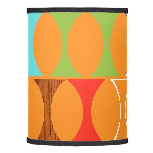 Mid Century Modern Orange Pattern Lamp Shade (Left)