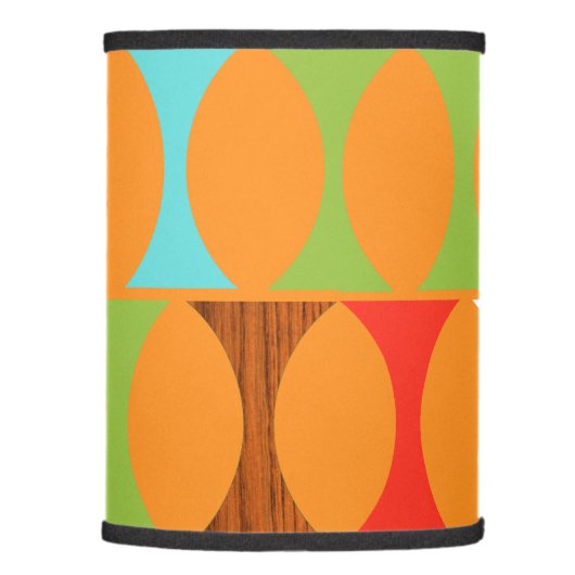 Mid Century Modern Orange Pattern Lamp Shade (Right)
