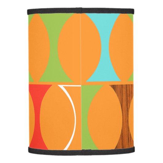 Mid Century Modern Orange Pattern Lamp Shade (Back)