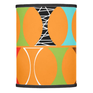 Mid Century Modern Orange Pattern Lamp Shade