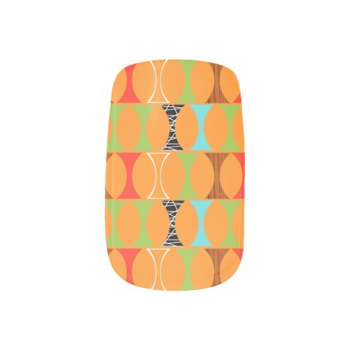 Mid Century Modern Orange Pattern Minx Nail Art