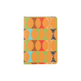 Mid Century Modern Orange Pattern Passport Holder