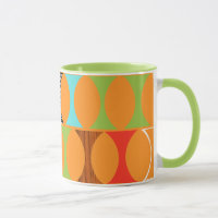 Mid Century Modern Orange Pattern Ringer Mug