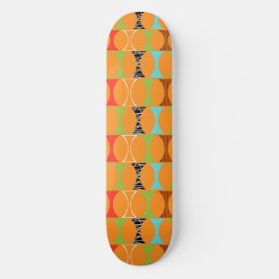 Mid Century Modern Orange Pattern Skateboard Deck