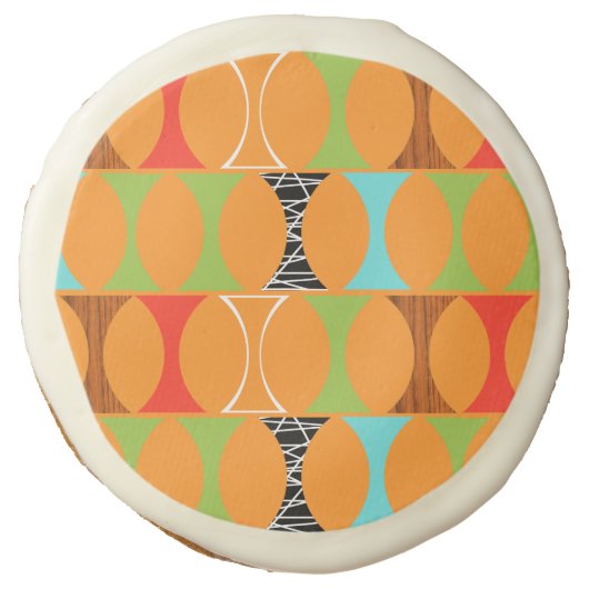 Mid Century Modern Orange Pattern Sugar Cookies (Front)