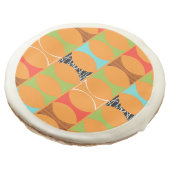 Mid Century Modern Orange Pattern Sugar Cookies (Angled)