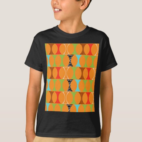 Mid Century Modern Orange Pattern T_Shirt