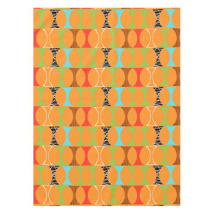 Mid Century Modern Orange Pattern Tablecloth