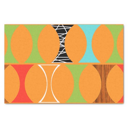 Mid Century Modern Orange Pattern Tissue Paper