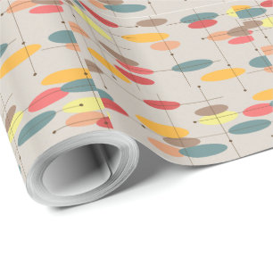 Mid-Century Modern Orbiting Ovals Wrapping Paper