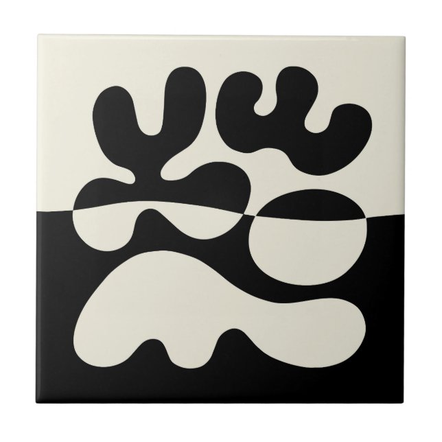 Mid Century Modern Organic Abstraction Ceramic Tile (Front)
