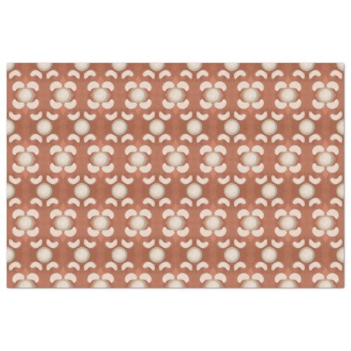 Mid Century Modern Organic Circle Kidney Bean Rust Tissue Paper