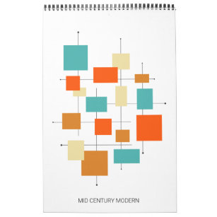 Mid Century Modern Original Art Retro Calendar