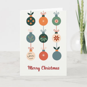Mid Century Modern Ornament Merry Christmas Card