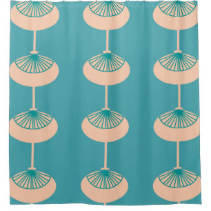 Mid-Century Modern Ovals Abstract Shower Curtain