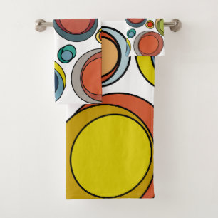 Mid-Century Modern Ovals Bath Towel Set