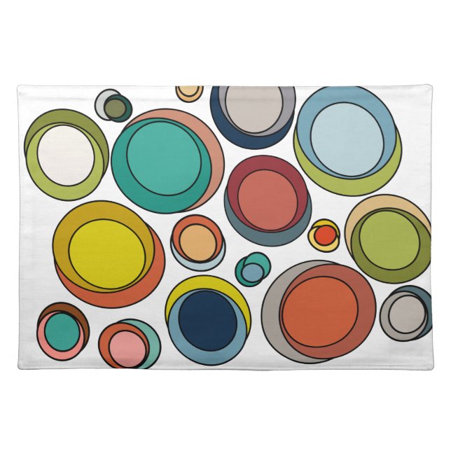 Mid-Century Modern Ovals Cloth Placemat (Front)