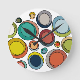 Mid-Century Modern Ovals Round Clock