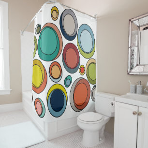 Mid-Century Modern Ovals  Shower Curtain