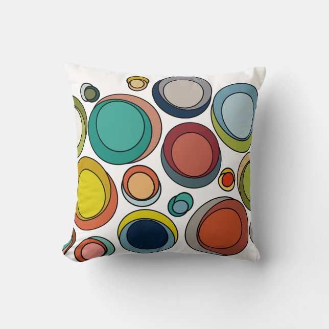 Mid-Century Modern Ovals Throw Pillow (Front)