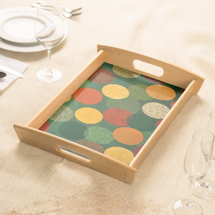 Mid-Century Modern Overlapping Circles Bath Mat Serving Tray