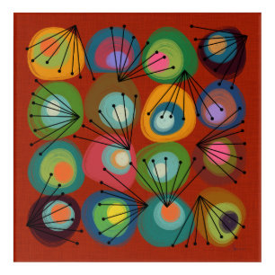 Mid Century Modern Painted Circles Acrylic Print