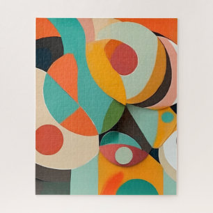 Mid Century Modern Painting, Various Colors Jigsaw Puzzle