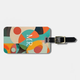 Mid Century Modern Painting, Various Colors Luggage Tag