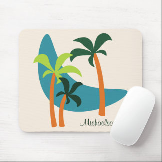 Mid Century Modern Palm Oasis Mouse Pad