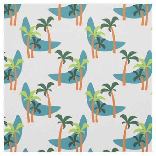 Mid Century Modern Palm Oasis Pattern Fabric