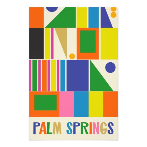 Mid Century Modern Palm Springs Colorful Abstract  Photo Print