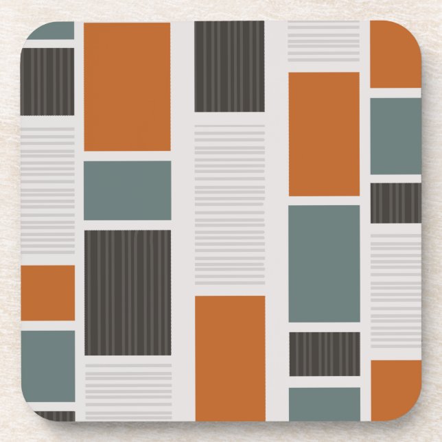 Mid Century Modern Panels Beverage Coaster (Front)