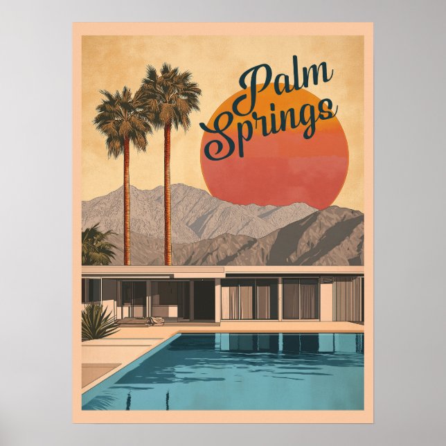 Mid-Century Modern Paradise: Palm Springs Poster (Front)
