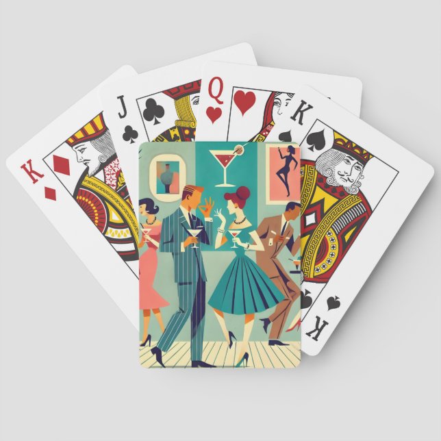 Mid Century Modern Party The Martini Dance Poker Cards (Back)