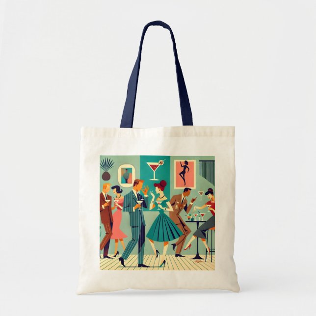 Mid Century Modern Party The Martini Dance Tote Bag (Front)