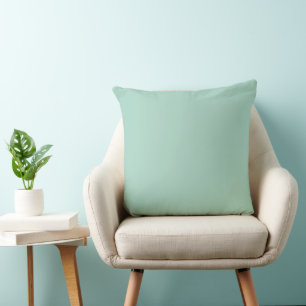 Mid Century Modern Pastel Teal Solid Throw Pillow