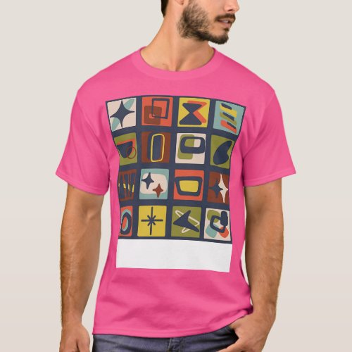 Mid Century Modern Patches in Muted Jewel Tones T_Shirt