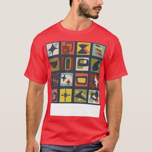 Mid Century Modern Patches in Muted Jewel Tones T_Shirt