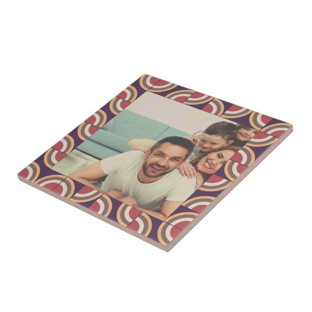 Mid-century modern pattern 1 ceramic tile (Side)