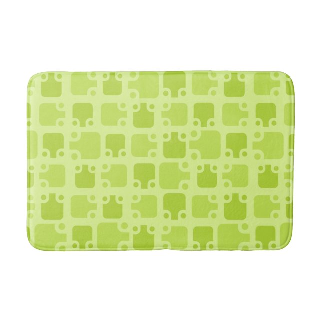 Mid Century Modern Pattern Chartreuse Bath Mat (Front)