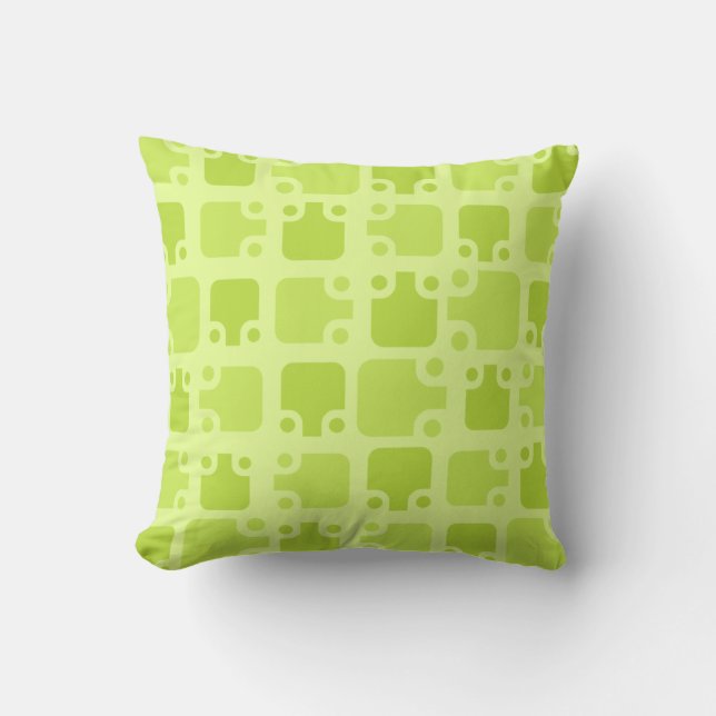 Mid Century Modern Pattern Chartreuse Throw Pillow (Front)
