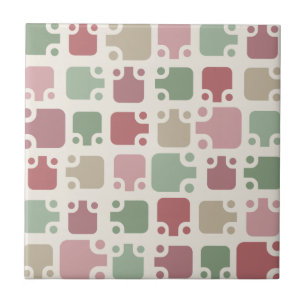 Mid Century Modern Pattern Christmas Ceramic Tile