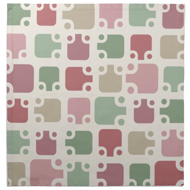 Mid Century Modern Pattern Christmas Cloth Napkin (Front)