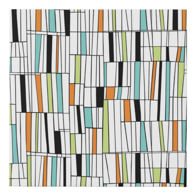 Mid Century Modern Pattern Faux Canvas Print (Front)