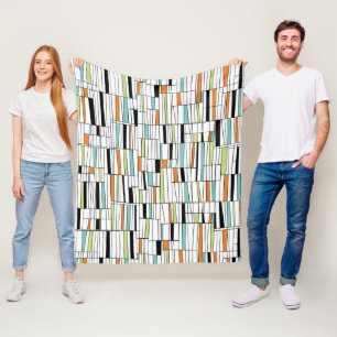 Mid Century Modern Pattern Fleece Blanket